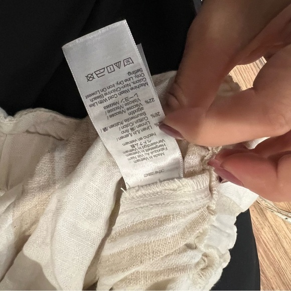 Madewell Linen-Blend Pull-On Paperbag Shorts: Undyed Stripe Edition - Picture 8 of 11